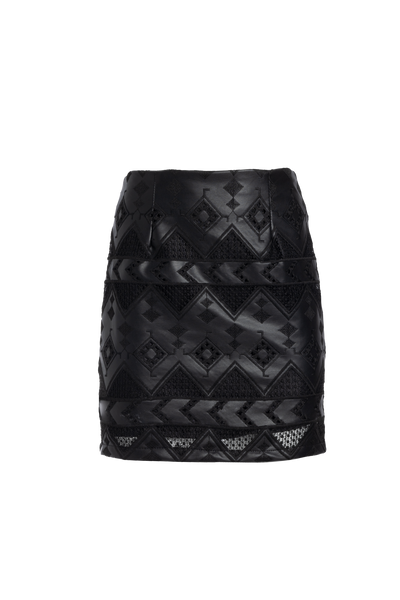 Alley Black Textured Skirt