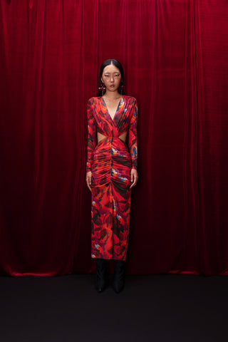 Utopia Red Floral Dress