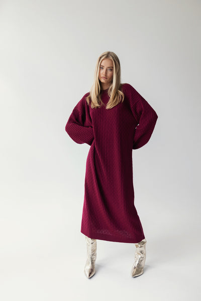 Morzine Knit Dress Burgundy