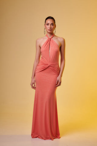 VANESSA Peach Maxi dress