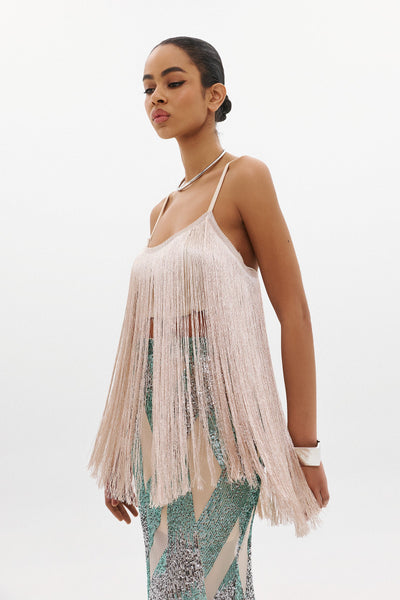 PAULINA FRINGE TOP | BLUSH