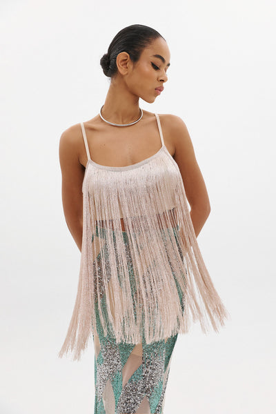 PAULINA FRINGE TOP | BLUSH