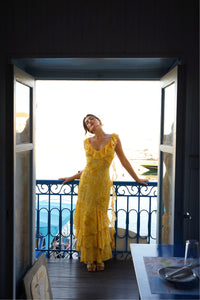 Sun Pearl Ruffle Dress