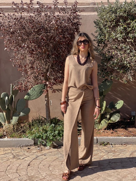 Mocca Linen Top