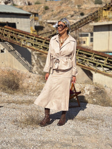 Beige Suede Skirt