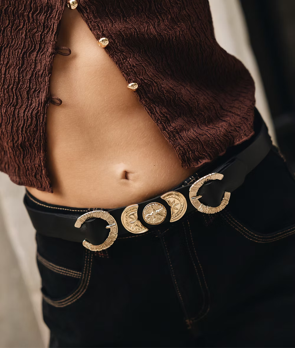 "Dancing in the moonlight" leather belt