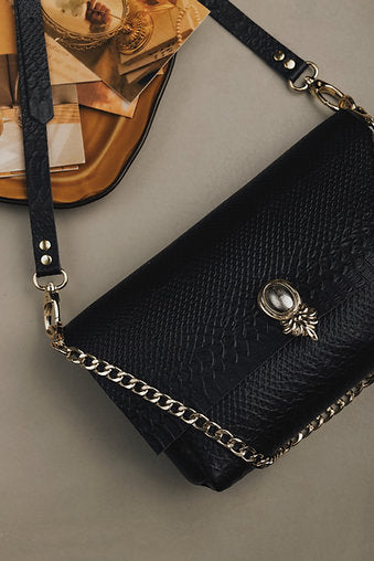 "I turn to you" shoulder bag, black