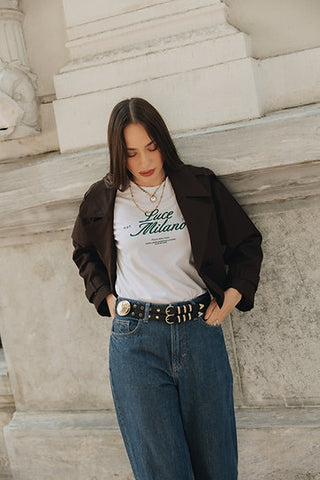 "The night" double leather belt