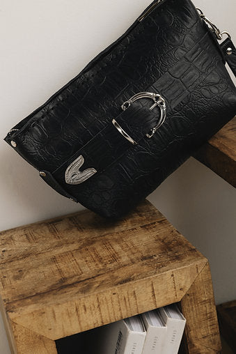 "Rhiannon" clutch bag, black