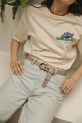 "Electric feel" leather belt