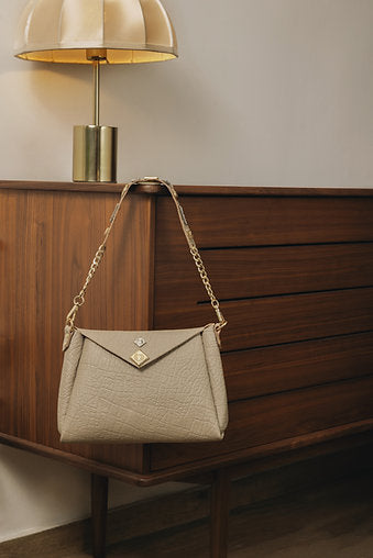 "Beautiful things" shoulder bag, stone beige