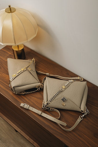 "Beautiful things" shoulder bag, stone beige