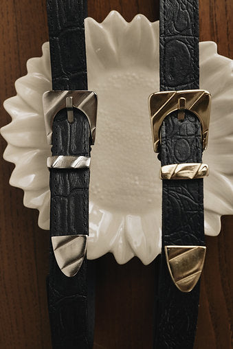 "Ripple" leather belt