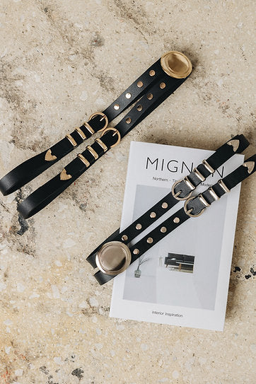 "The night" double leather belt