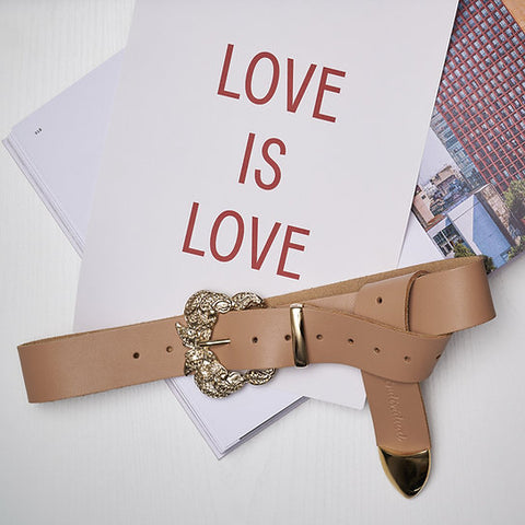"She is the one" leather belt
