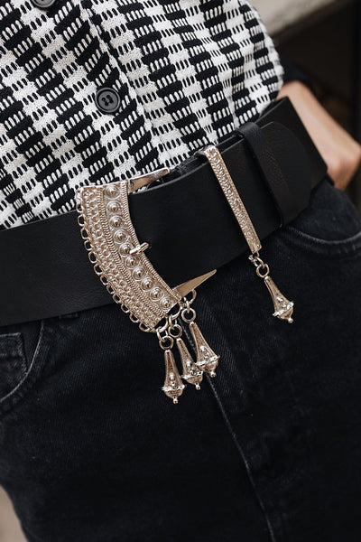 "Tamborine" leather belt