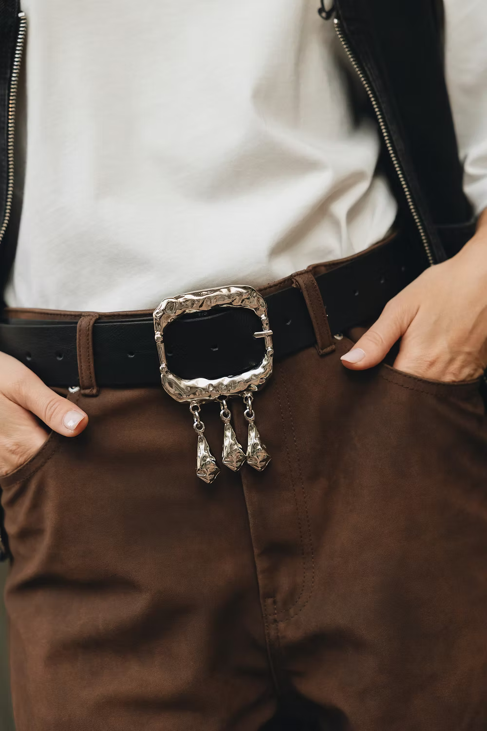 "The sky is crying" leather belt