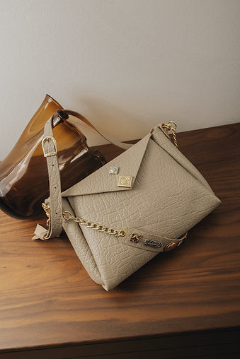 "Beautiful things" shoulder bag, stone beige