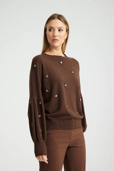 YASMINE Brown SWEATER