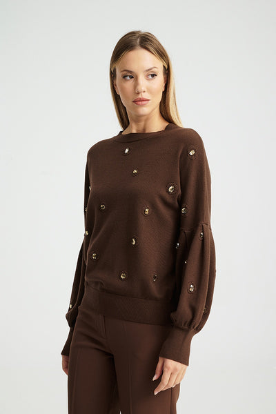YASMINE Brown SWEATER