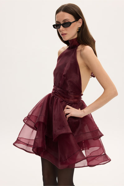 MARGOT ORGANZA DRESS BORDO