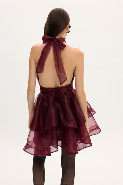 MARGOT ORGANZA DRESS BORDO
