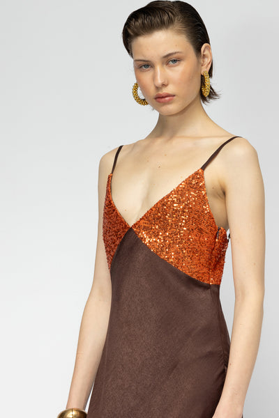 CYRA BROWN DRESS