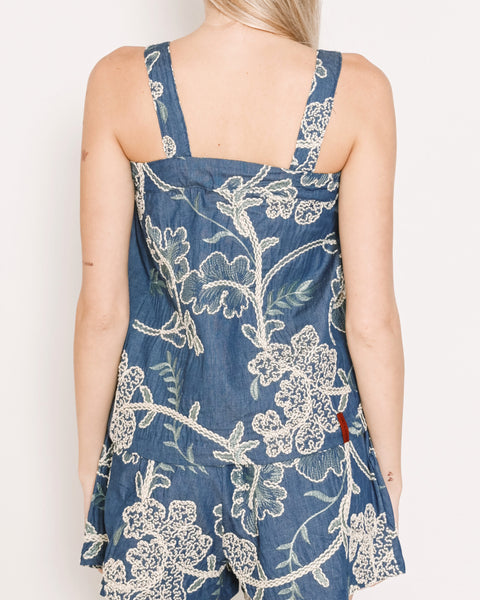 FABBIA SHORTS Blue Flowers