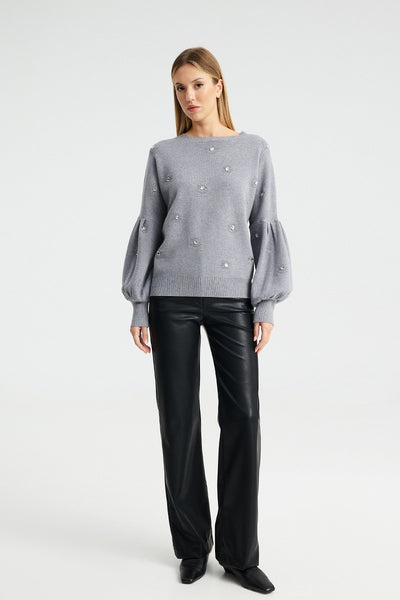 YASMINE Grey SWEATER