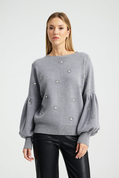 YASMINE Grey SWEATER
