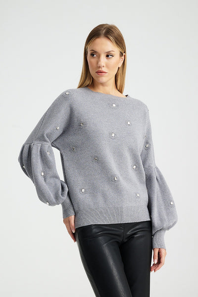 YASMINE Grey SWEATER