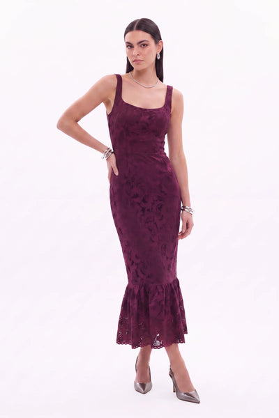 RAISA MIDI DRESS | MULBERRY WINE