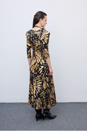 Butterfly Mosaic Jersey Midi Dress