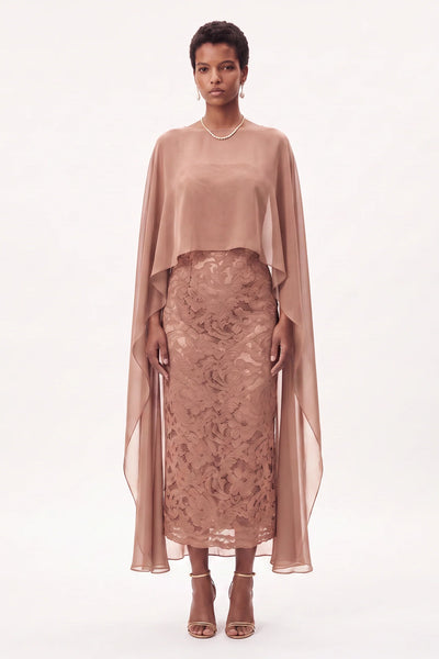 LIVIA MIDI DRESS | ROSE TAUPE