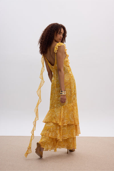 Sun Pearl Ruffle Dress