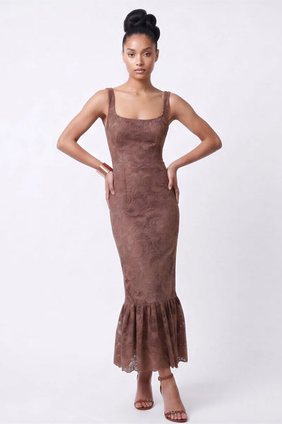 RAISA MIDI DRESS | MOCCA