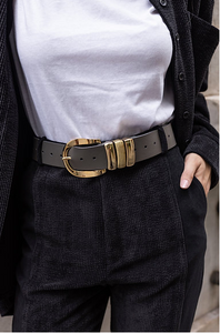 "Time after time" leather belt