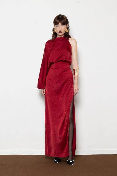 MILLIE BORDEAUX DRESS
