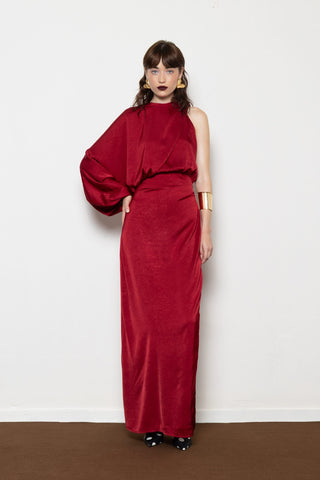 MILLIE BORDEAUX DRESS