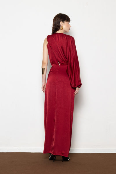 MILLIE BORDEAUX DRESS