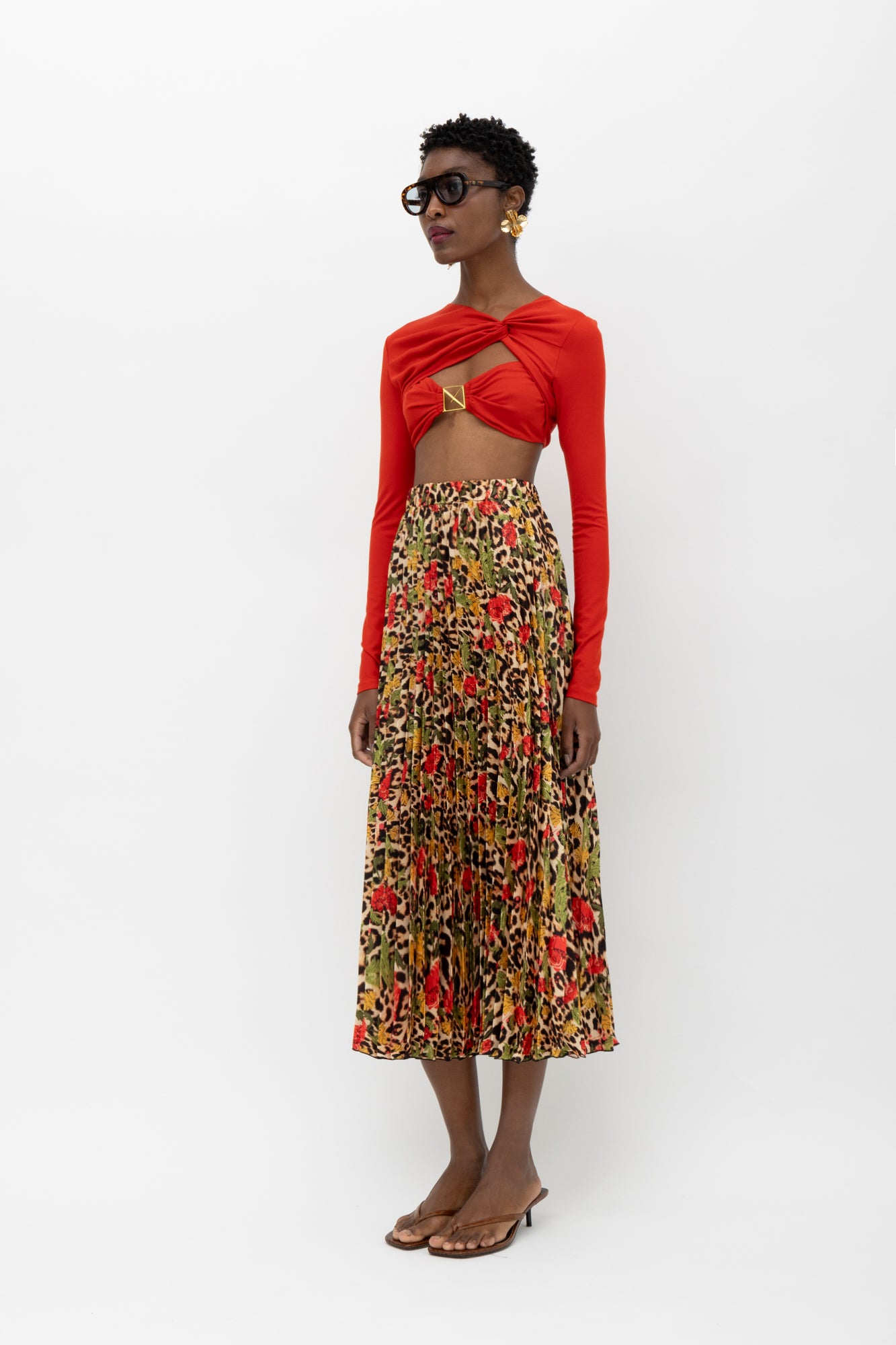 KIKA LEOPARD FLORAL SKIRT