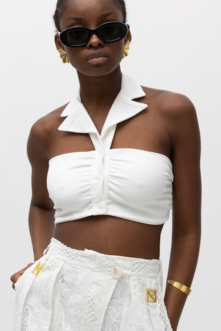 Mira White Crop Top