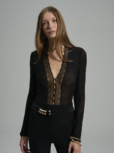 ORIETTA BLACK BODYSUIT
