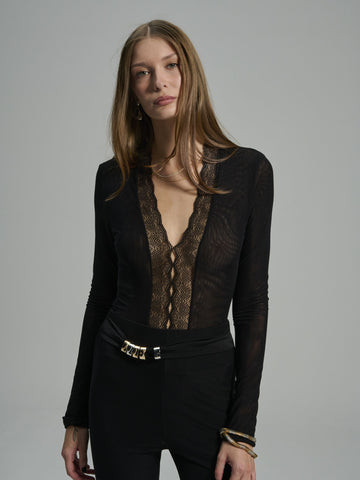 ORIETTA BLACK BODYSUIT