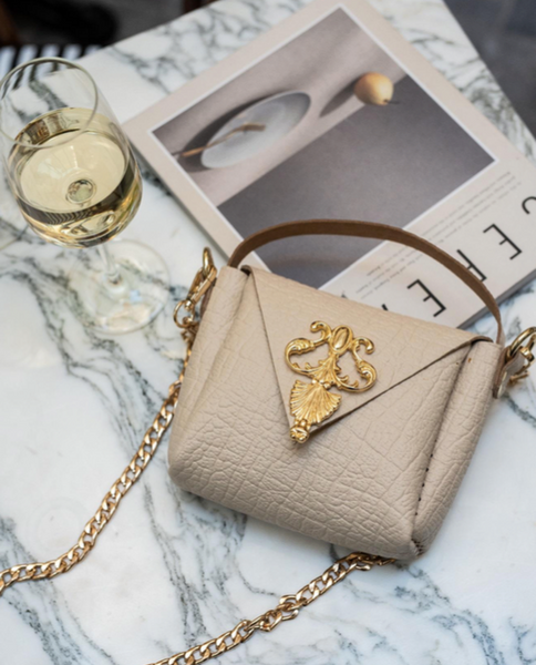 "UNCHAINED MELODY" ECRU gold Small BAG